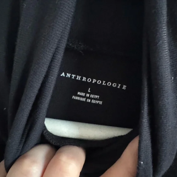 Size L Anthropologie Black Turtleneck Top - Picture 3 of 5